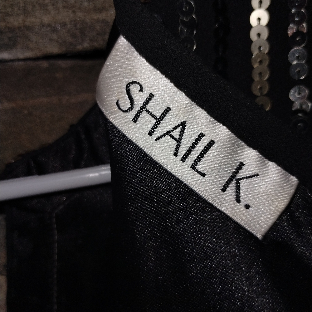 Shail K sexy sequin black long sleeve dress, lots of bling, size 2 - Picture 7 of 9